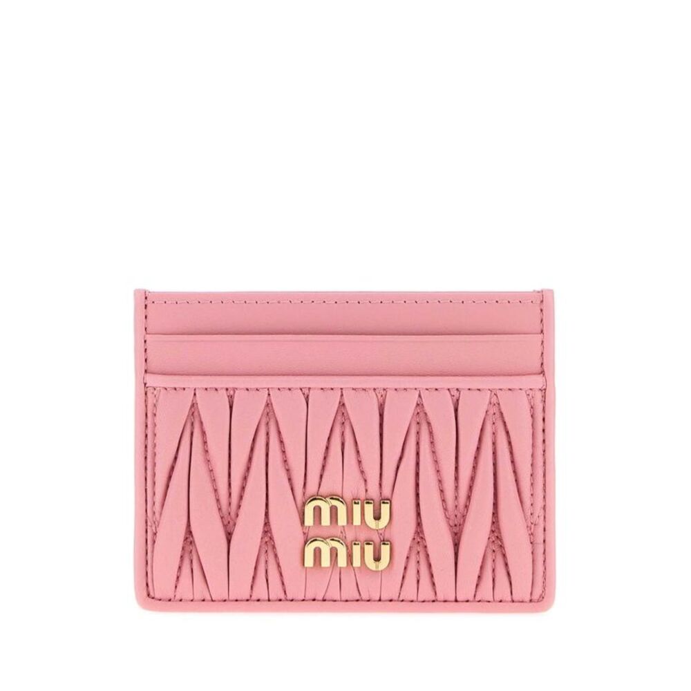 Miu Miu Women Miu Miu Women Pink Leather Card Holder